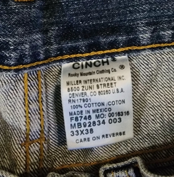 Men's White Label Cinch Jeans 33x38 - Picture 3 of 4